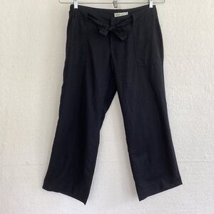 Black Linen Blend Old Navy Women’s Plus Wdeleg Self Tie Side Slash Pockets 16